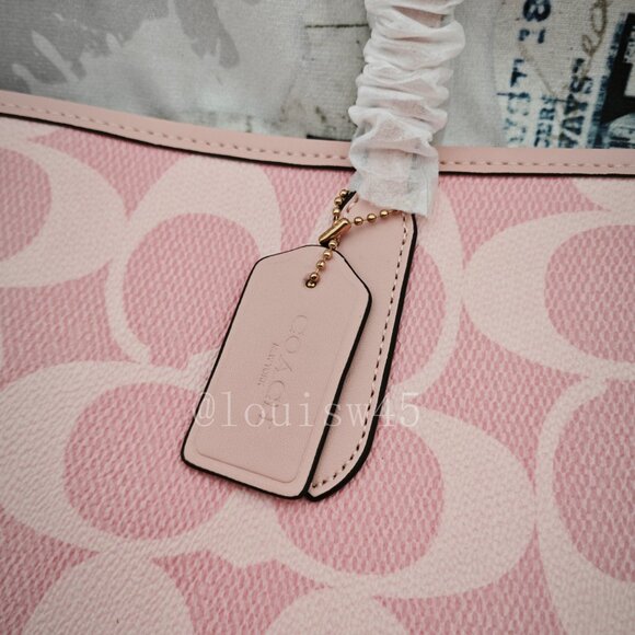 🔍🔍Coach City Tote Bag In Signature Canvas in powder pink color - Picture 3 of 9